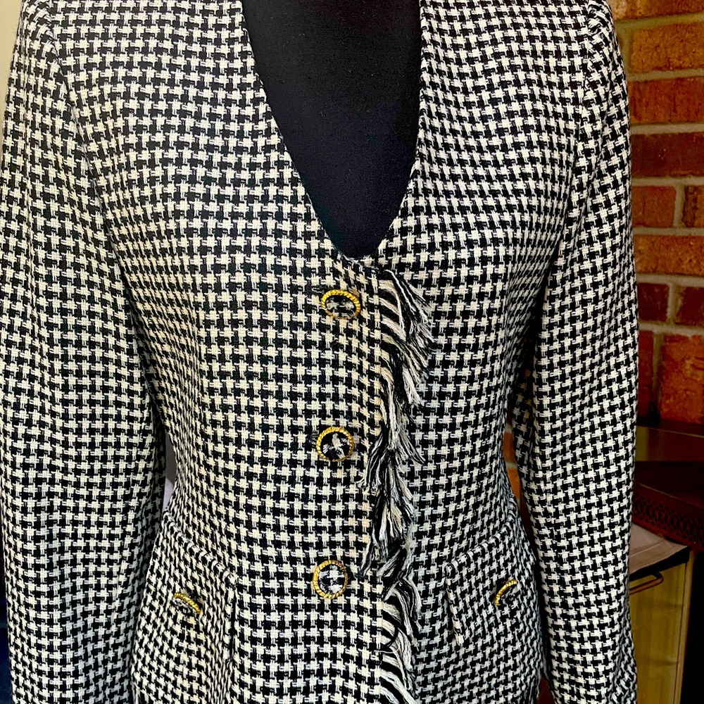 Black and white check Bicci lined jacket